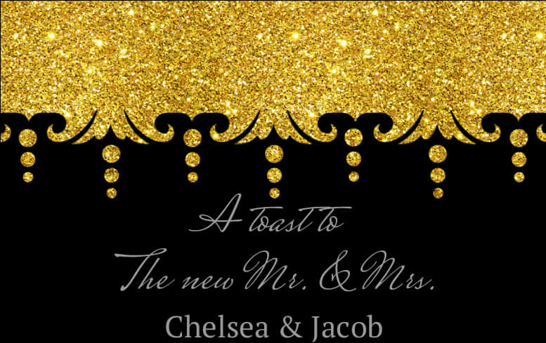 Golden Wedding Toast Invitation PNG with transparent background