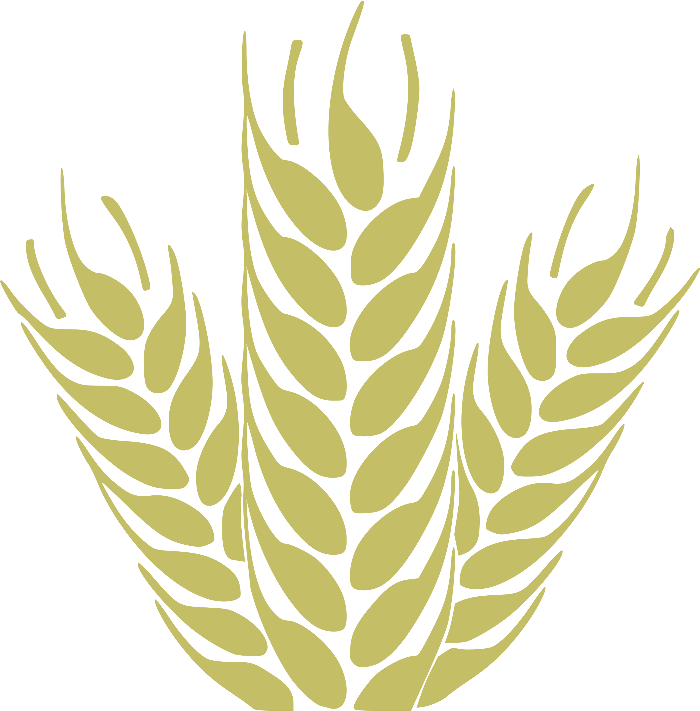 Golden Wheat Ears Vector Illustration PNG with transparent background