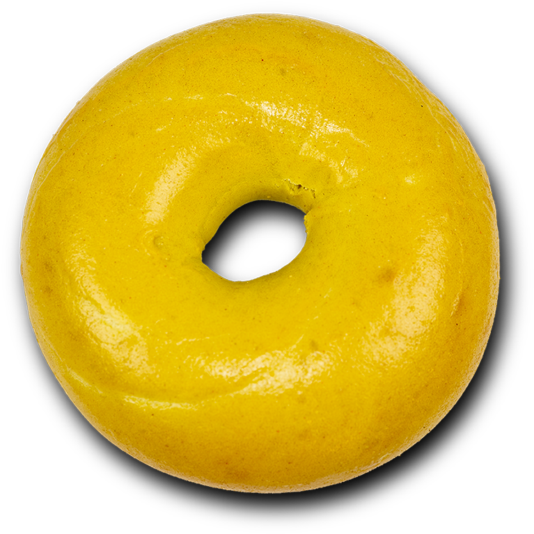 Golden Yellow Donut Top View PNG with transparent background