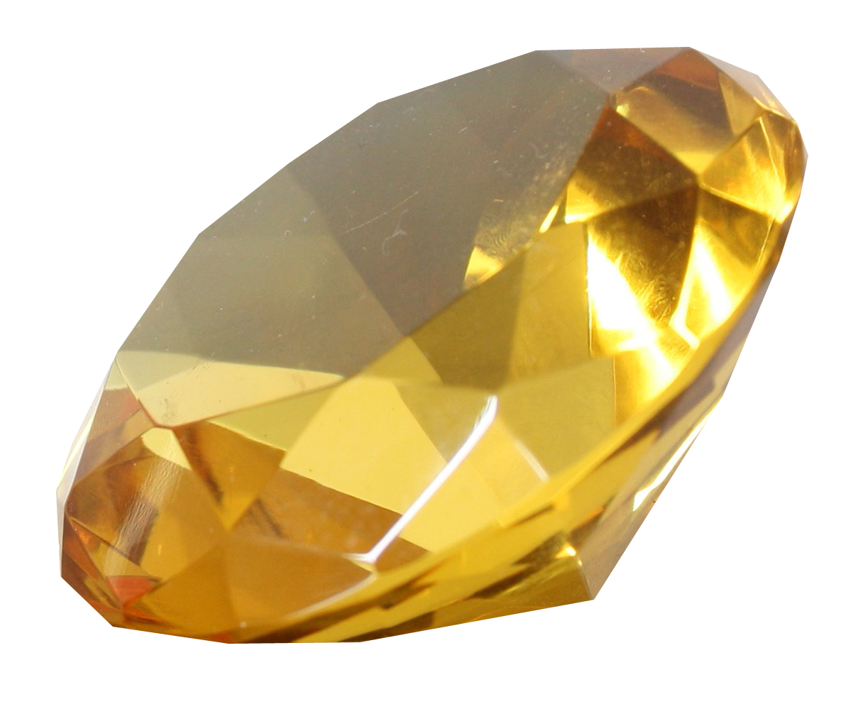 Golden Yellow Gemstone Cut PNG with transparent background