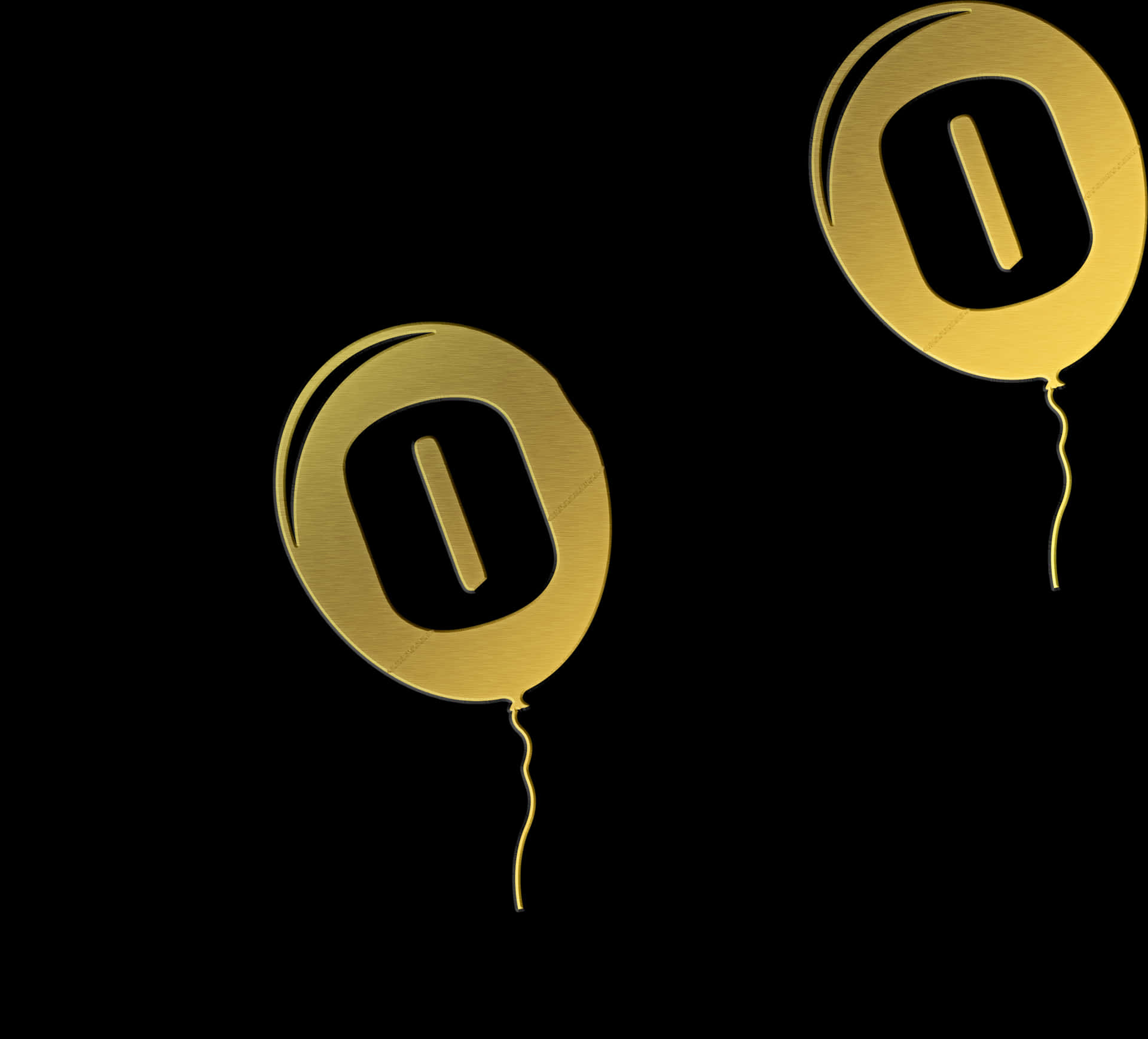 Golden_ Zero_ Balloons_ Black_ Background