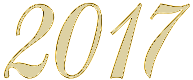Golden2017 New Year Title PNG with transparent background