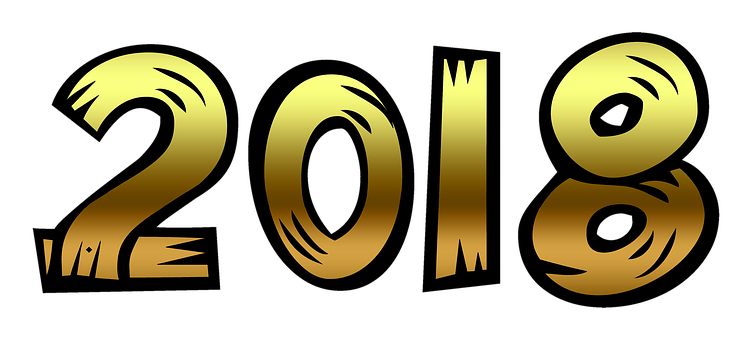 Golden2018 New Year Design PNG image with a transparent background, free high-resolution download
