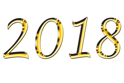 Golden2018 Year Design PNG with transparent background