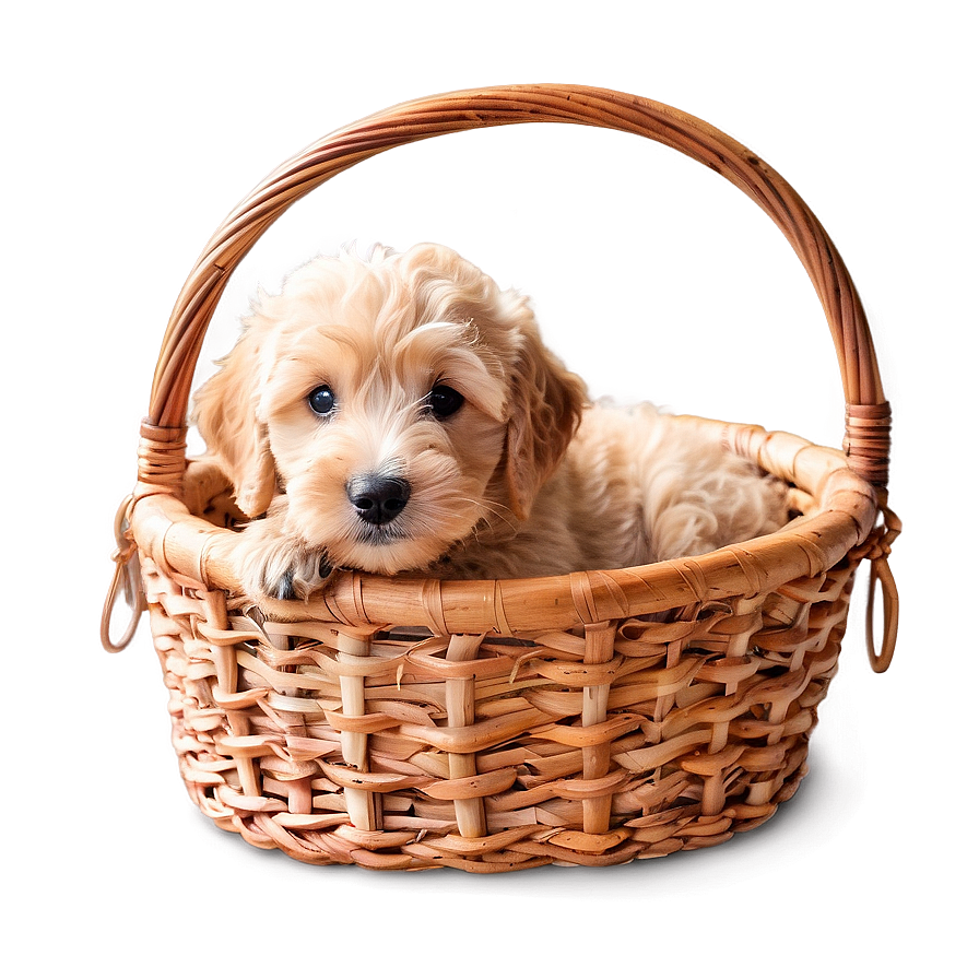 Goldendoodle In Basket Png 06262024