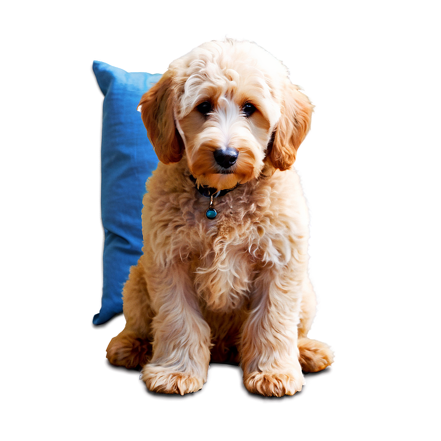 Goldendoodle On Bed Png Uop