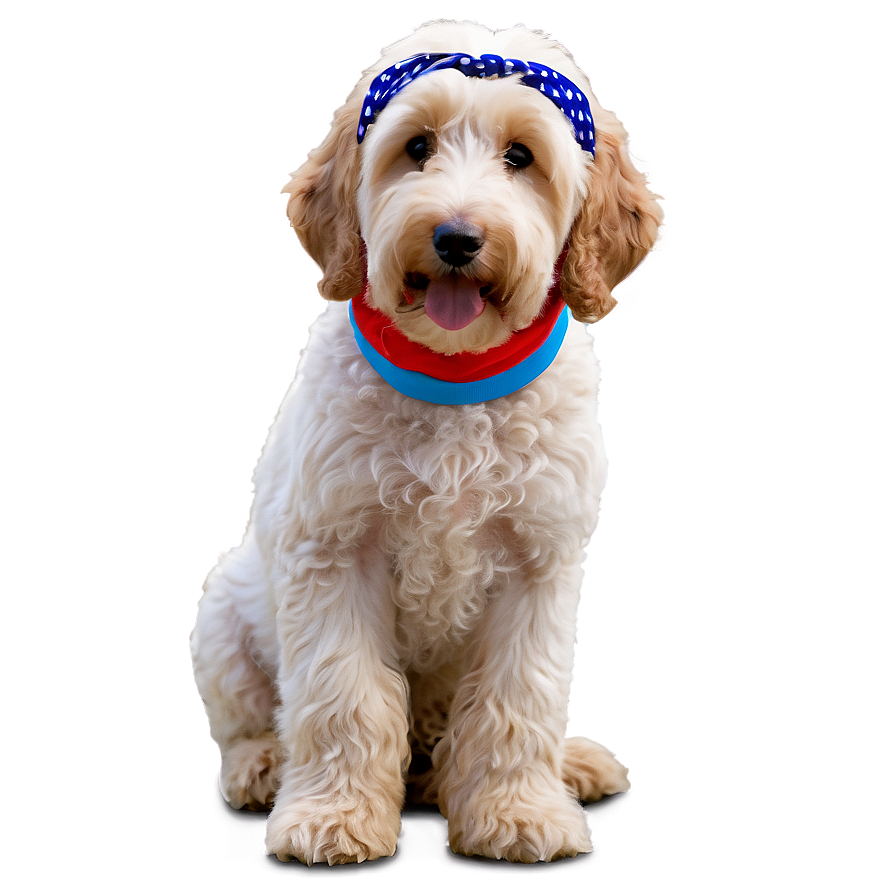 Goldendoodle Wearing Bandana Png 06262024