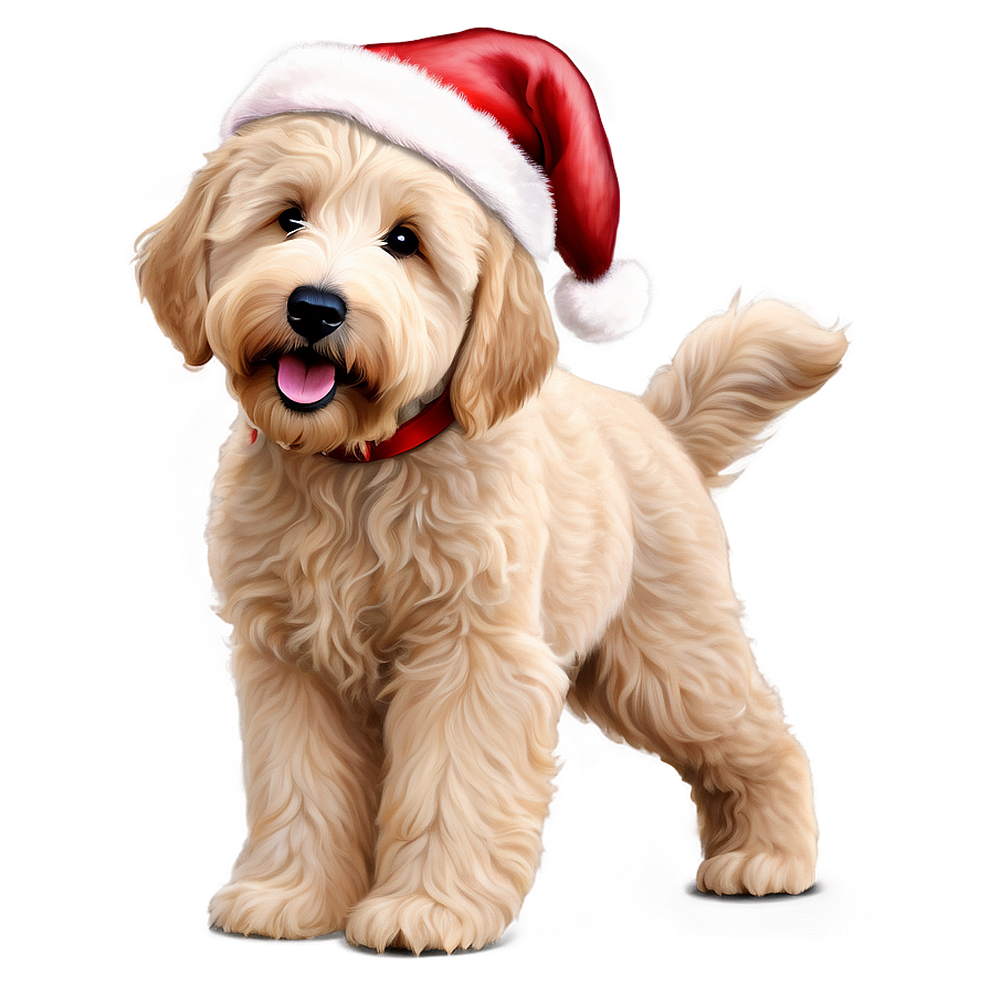 Goldendoodle With Santa Hat Png Tgx