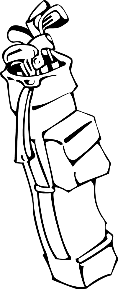 Golf Bagand Clubs Illustration PNG with transparent background