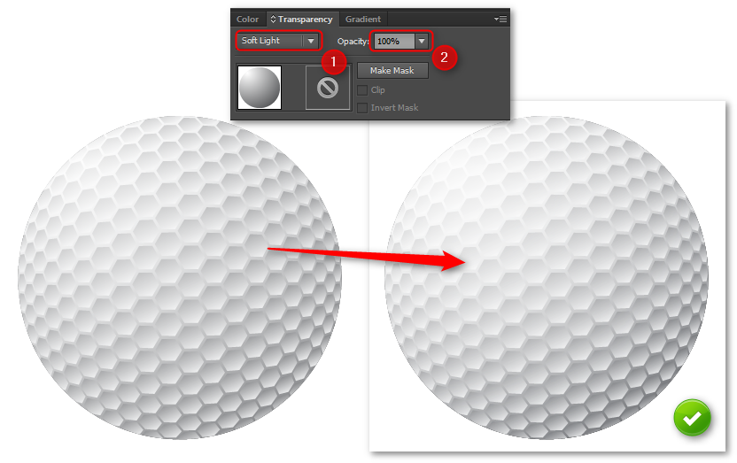 Golf Ball Dimple Effect Comparison PNG with transparent background