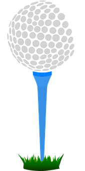Golf Ballon Tee Vector PNG with transparent background