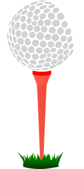 Golf Ballon Tee Vector PNG with transparent background