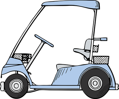 Golf Cart Vector Illustration PNG with transparent background