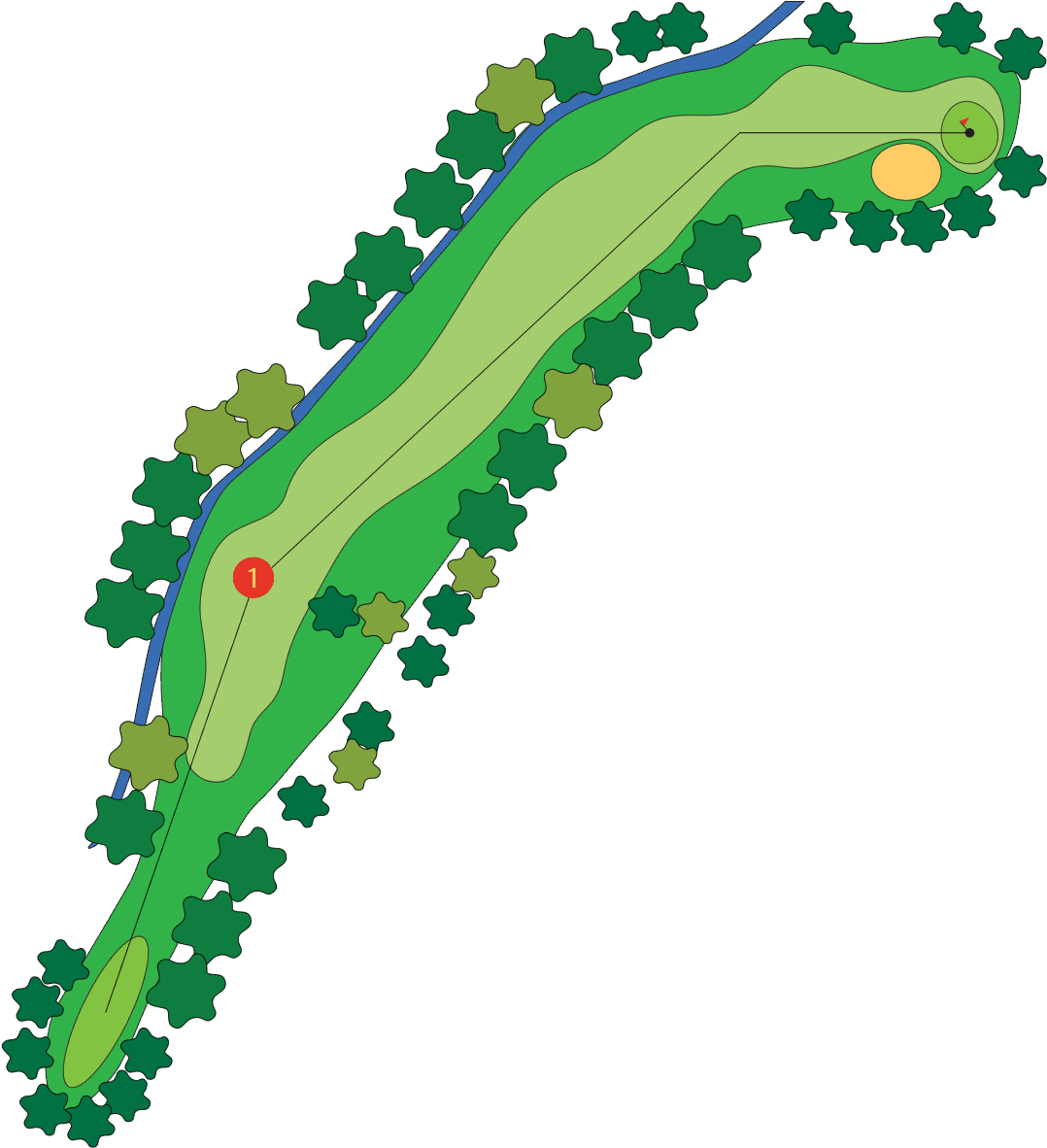 Golfing Clipart Hole In One - Golf Hole Par 5 Layout, HD Png Download PNG with transparent background