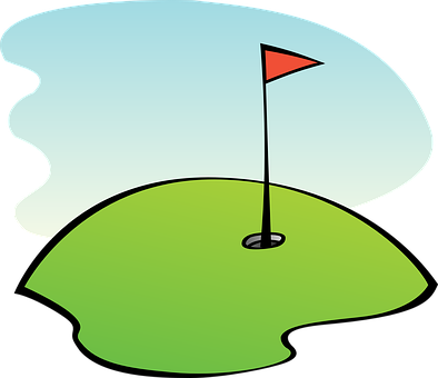 Golf Flagon Green Illustration PNG with transparent background