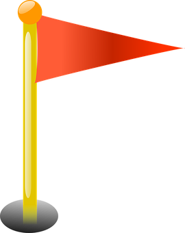 Golf Flagstickand Red Flag PNG with transparent background