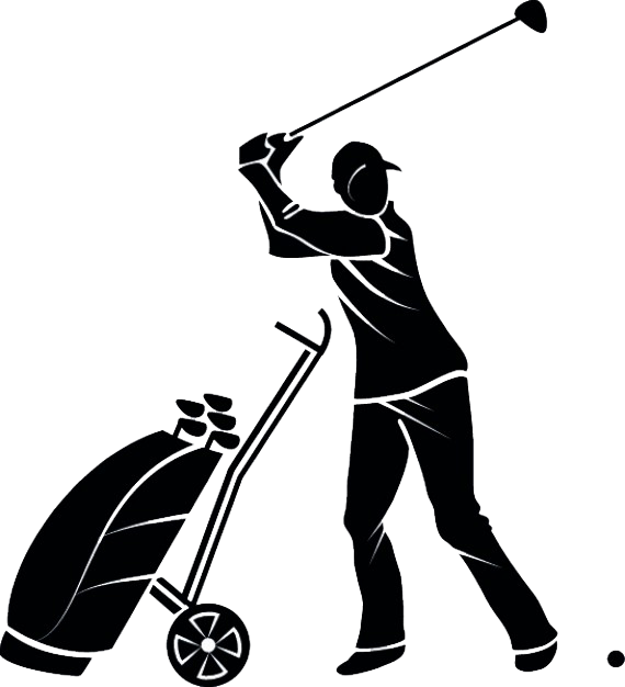 Golfer Silhouette Swinging Club