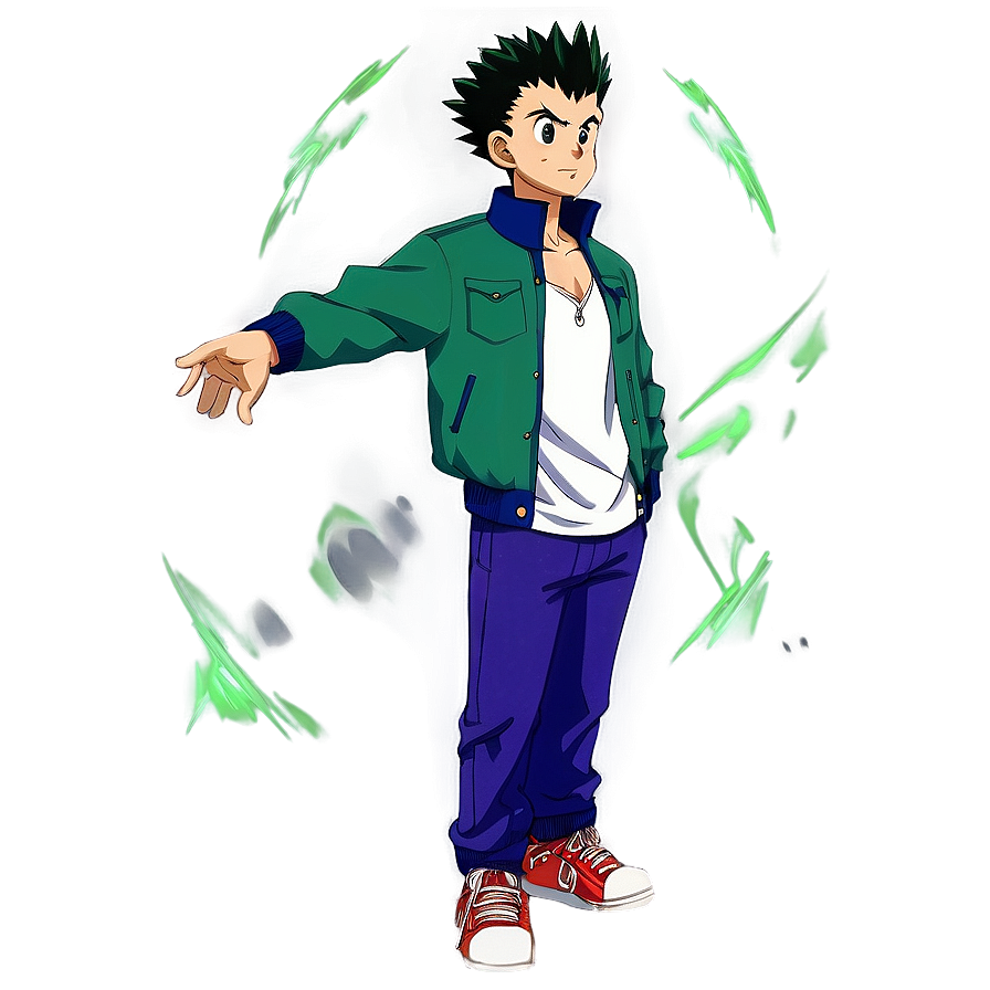 Gon Freecss Green Jacket Outfit Png 84