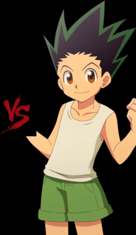 Gon Freecss Readyfor Battle PNG with transparent background