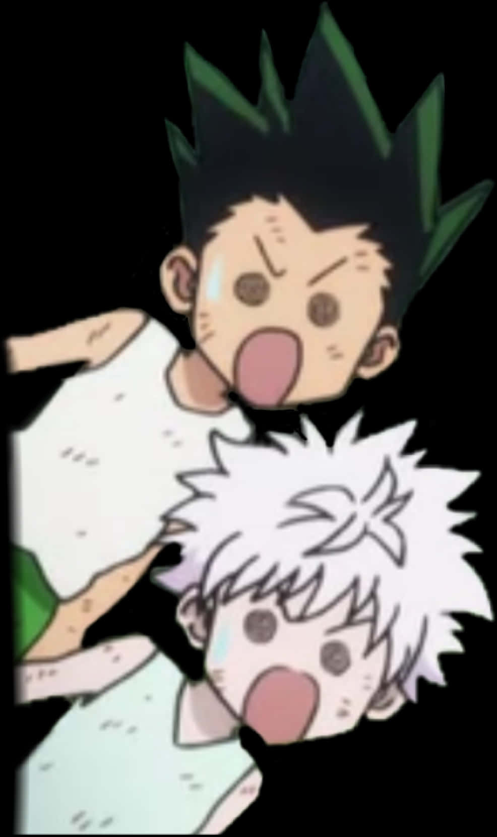 Gonand Killua Shocked Reaction PNG with transparent background