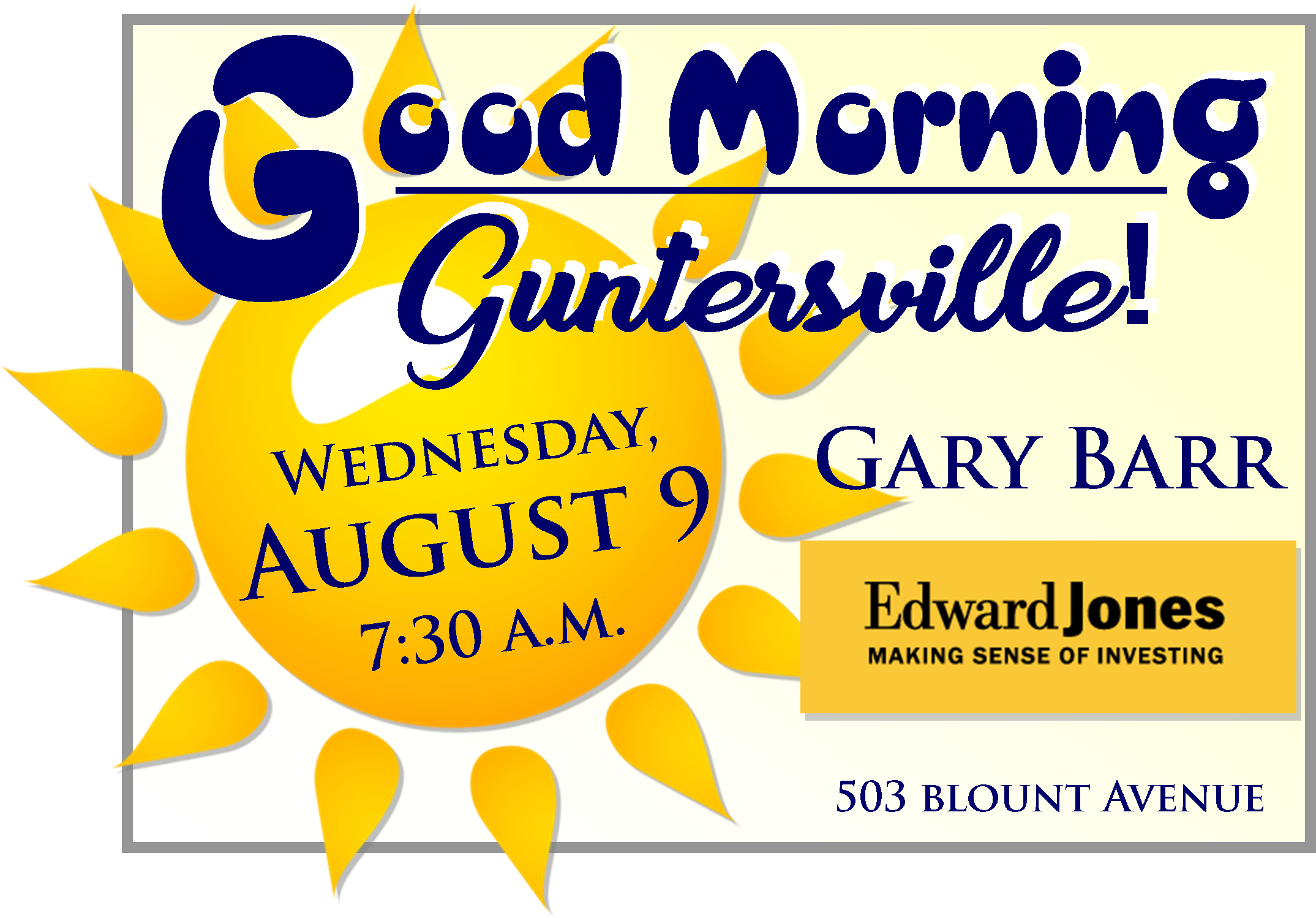 Good Morning Guntersville Event Poster