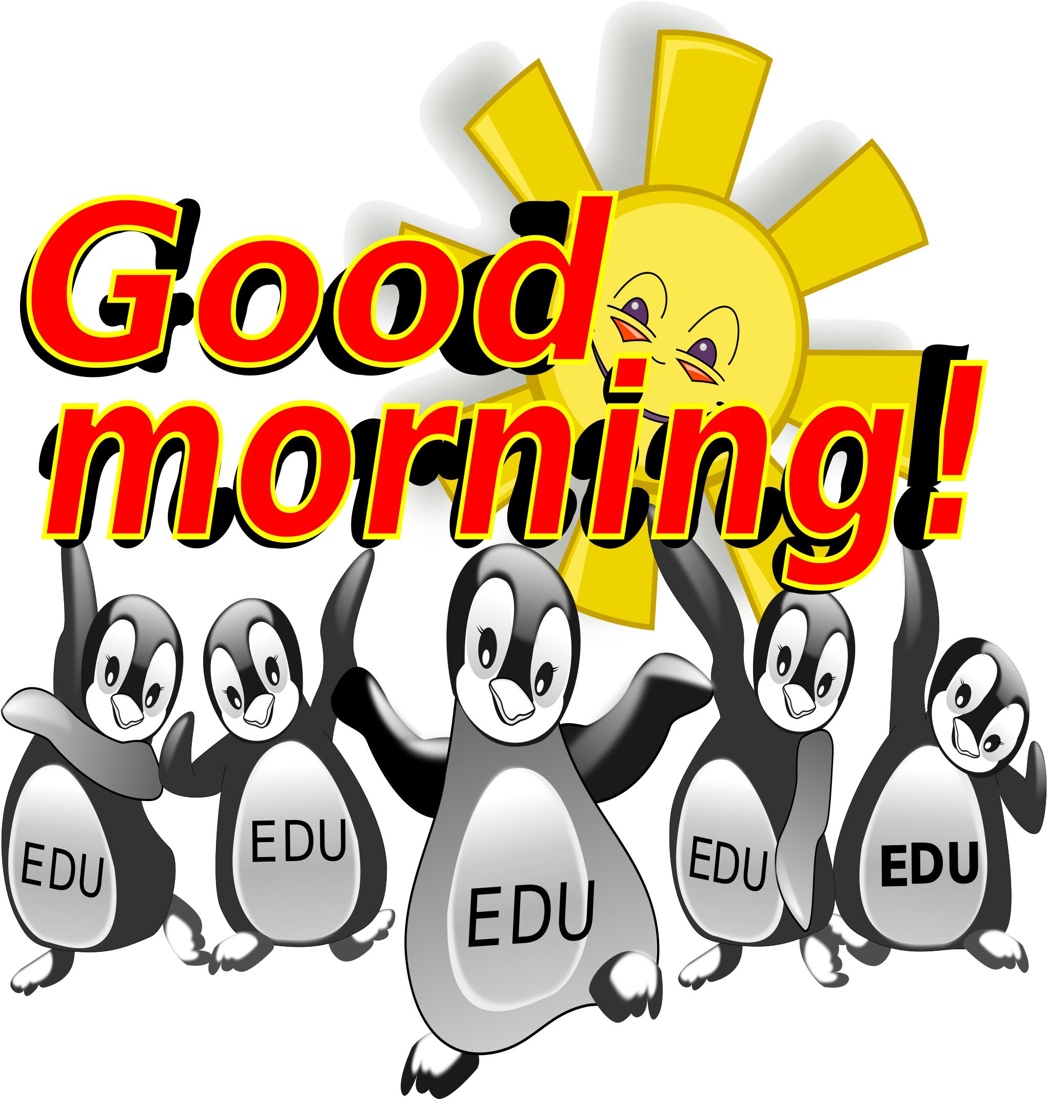 Good Morning Clipart Image Black And White Library - Wednesday Good Morning Penguin, HD Png Download PNG with transparent background