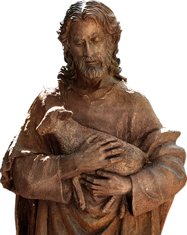 Good Shepherd Statue PNG with transparent background