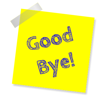 Goodbye Noteon Yellow Paper PNG with transparent background