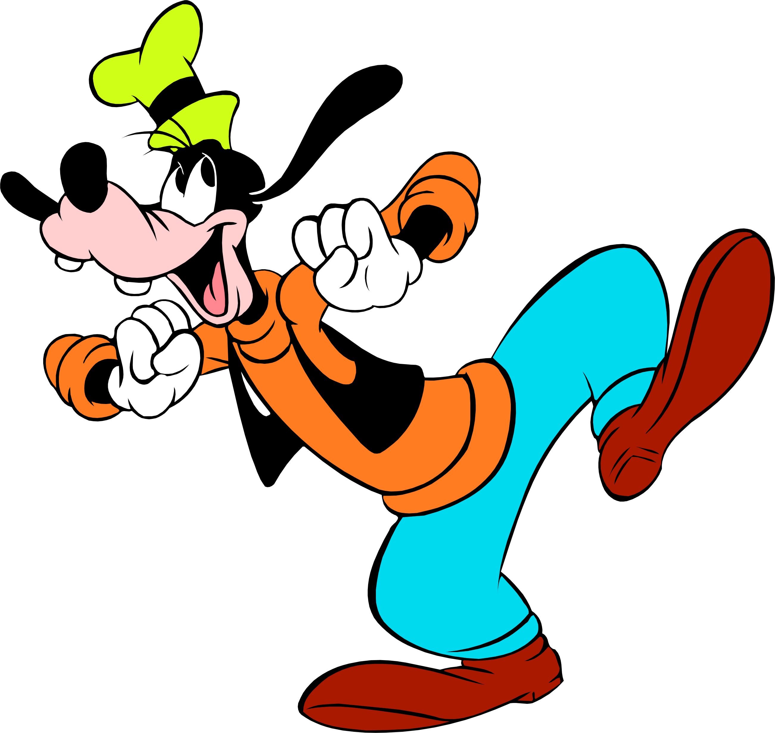 Goofy Cartoon Character Joyful Pose