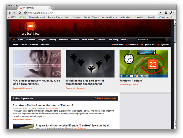 Google Chrome Ars Technica Website Screenshot