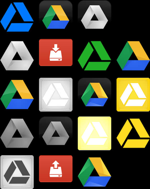Google Drive Icon Evolution PNG with transparent background
