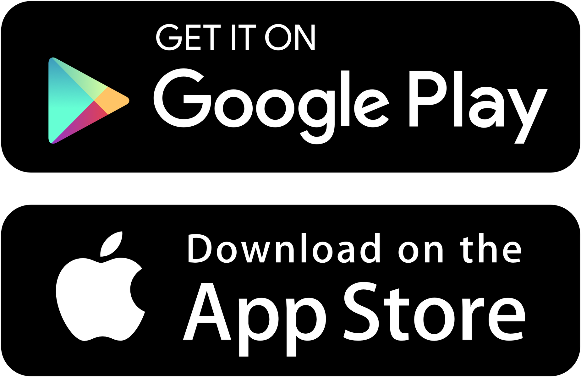Google Playand App Store Badges PNG with transparent background