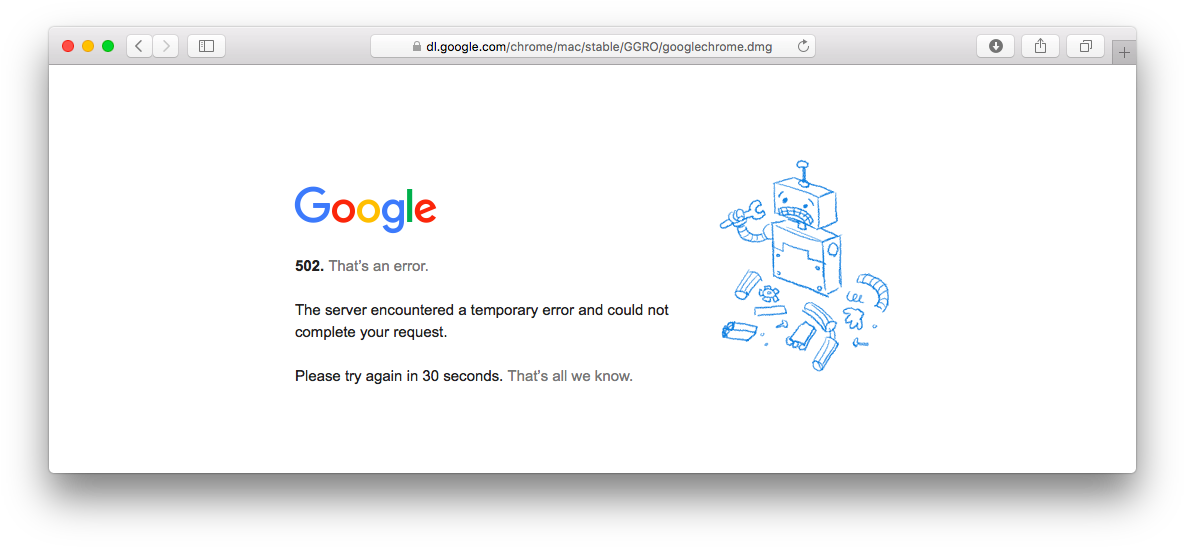 2017 02 17 Google 502 Chrome Dl - Google That's An Error, HD Png Download PNG with transparent background