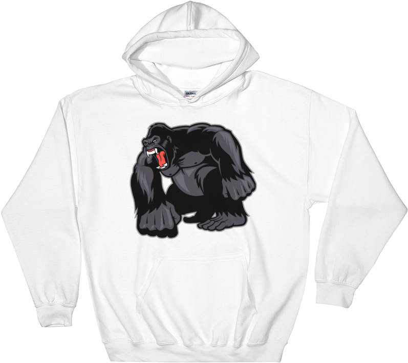 Gorilla Angry Felpa Con Cappuccio - Nasa Worm Logo Hoodie PNG image with a transparent background, free high-resolution download