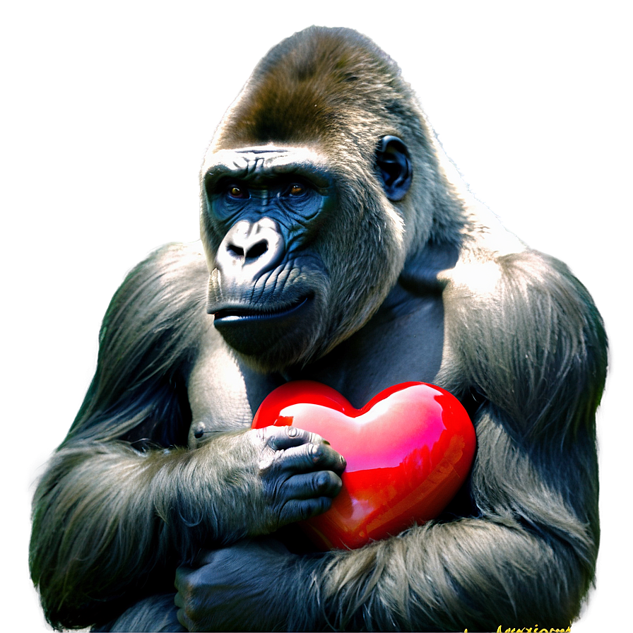 Gorilla Holding Heart Png Pgs