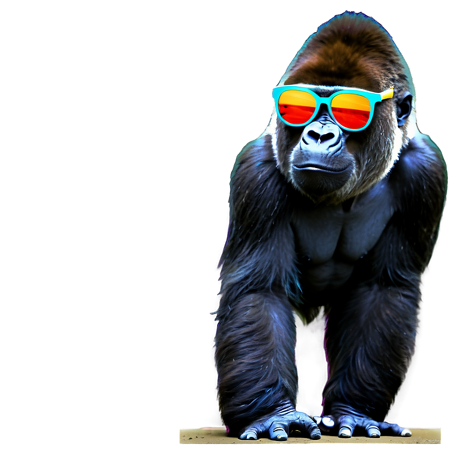 Gorilla With Colorful Glasses Png Yjl59