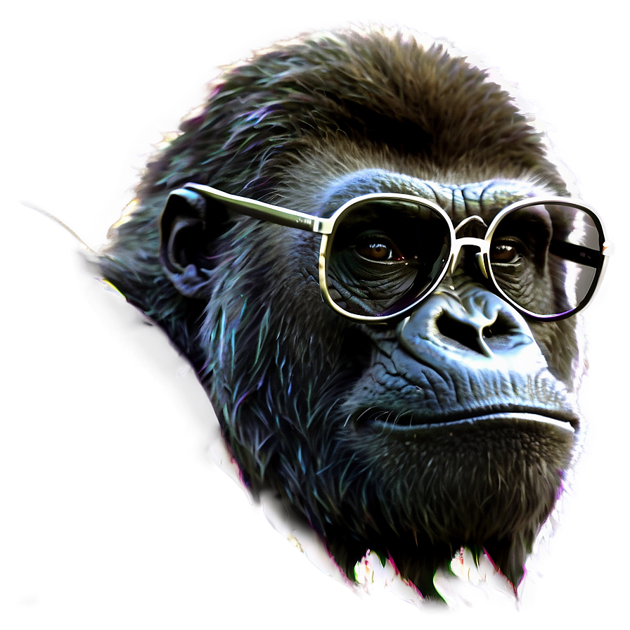 Gorilla With Cool Glasses Png Mru