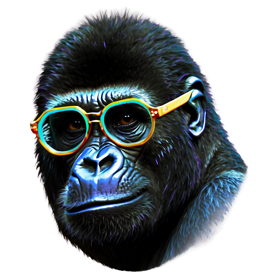 Gorilla With Custom Glasses Png Mrs