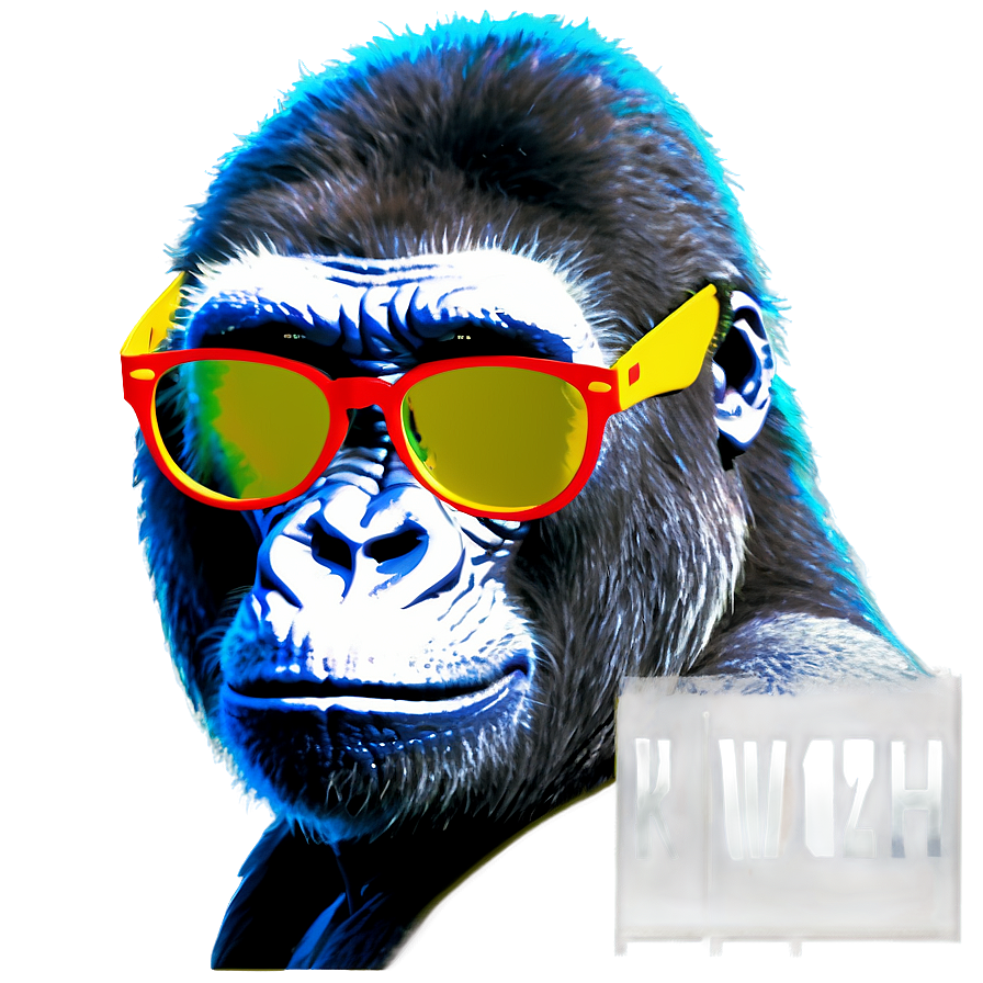 Gorilla With Funky Glasses Png Trg