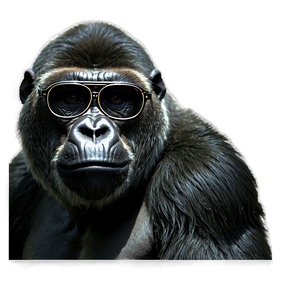 Gorilla With Round Glasses Png Fwx62