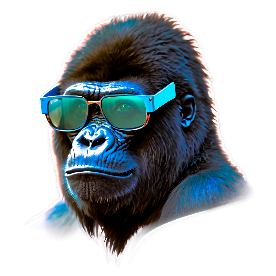 Gorilla With Smart Glasses Png Eqc