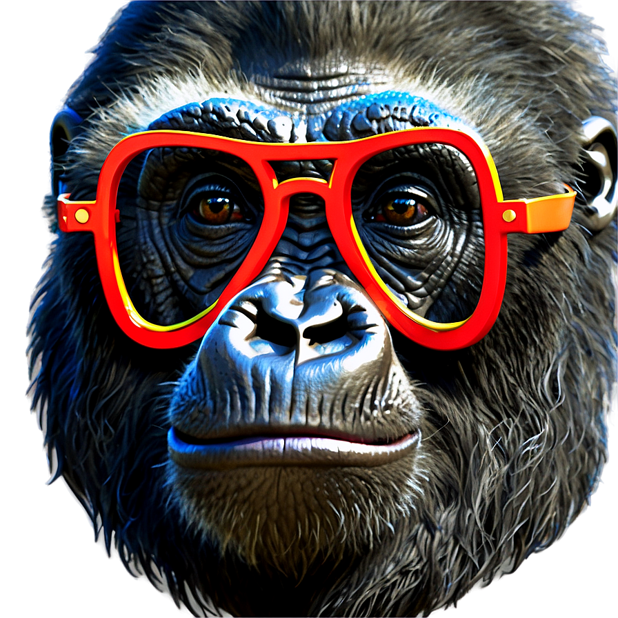 Gorilla With Trendy Glasses Png Fyc