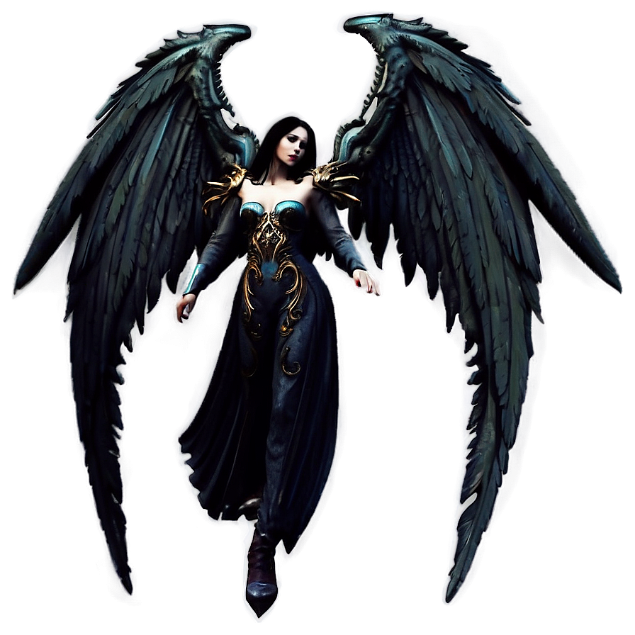 Gothic Angel Wings Design Png Lue