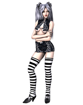 Gothic Anime Girl Character