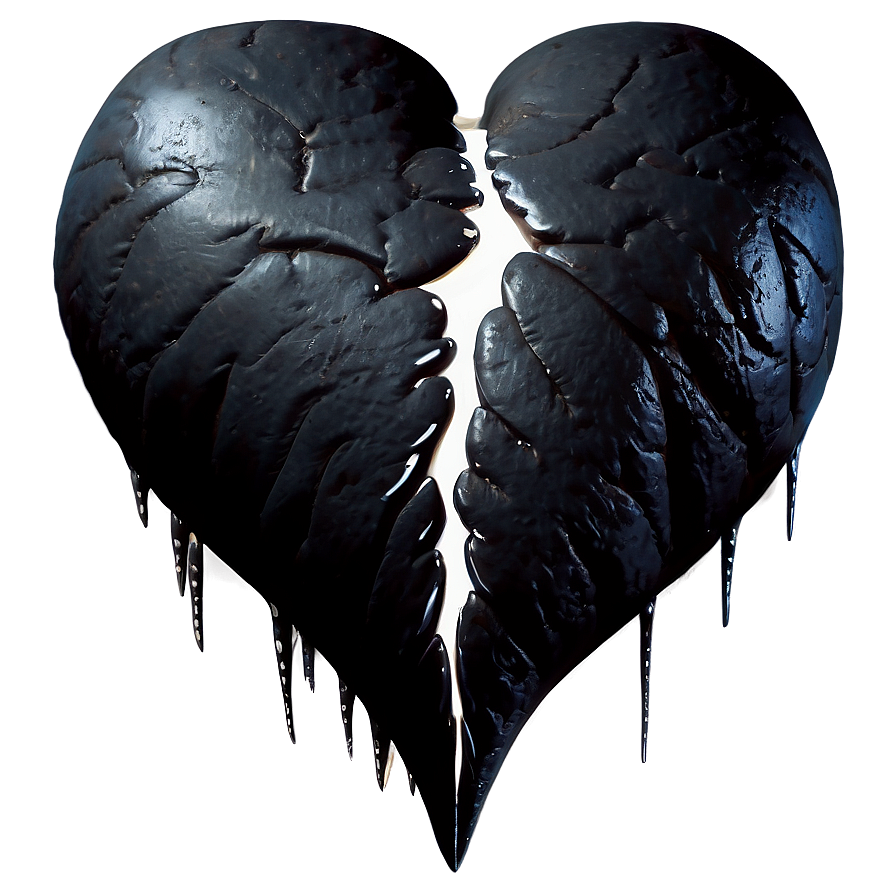 Gothic Black Broken Heart Png 7