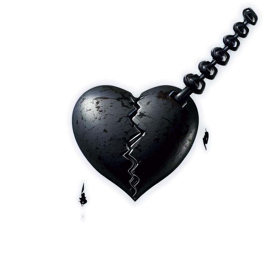 Gothic Black Broken Heart Png Oqy