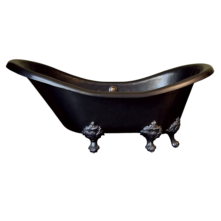 Gothic Black Cast Iron Tub Png 6