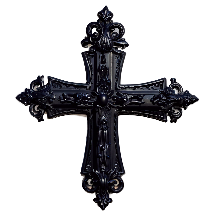 Gothic Black Cross PNG hng62 PNG with transparent background