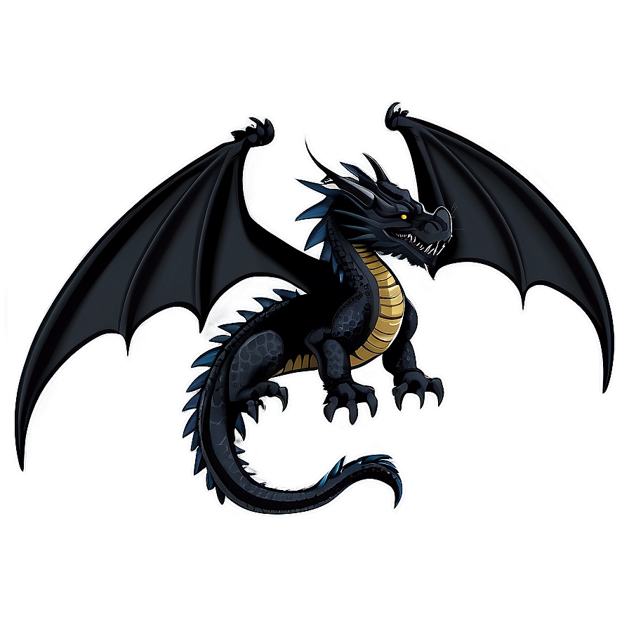 Gothic Black Dragon Image Png 2