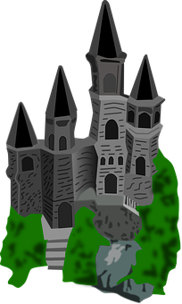 Gothic Castle Illustration PNG with transparent background